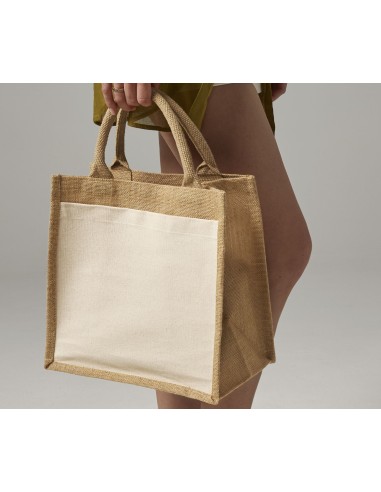 W-W426-Cotton Pocket Jute Midi Bag